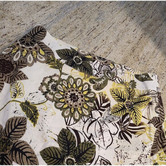 New! Christopher Banks Size 12 Linen Blend Lined Midi Skirt Floral Peplum Hem - Picture 8 of 12